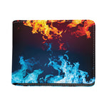 Red And Blue Fire Print Bifold Wallet