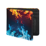 Red And Blue Fire Print Bifold Wallet