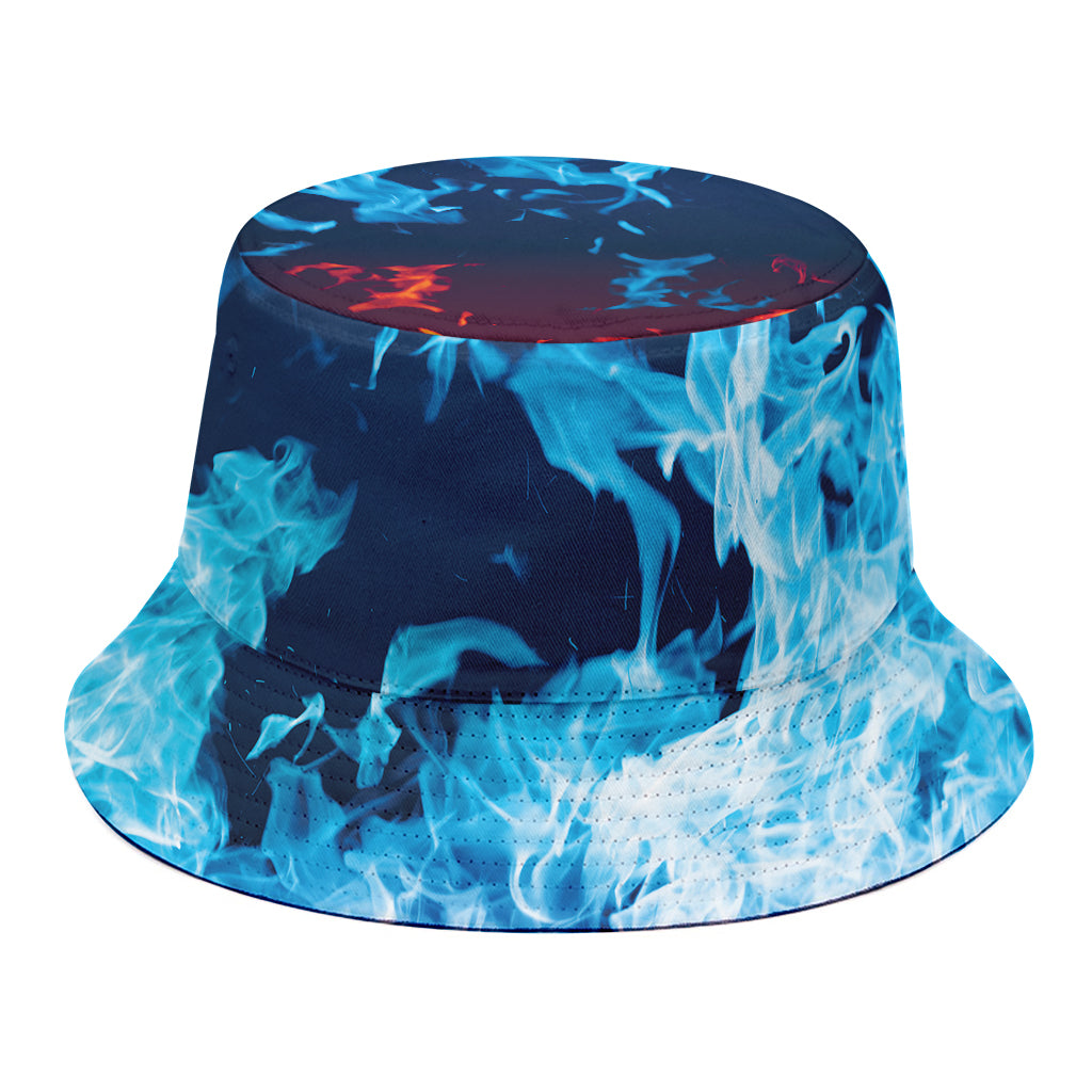 Red And Blue Fire Print Bucket Hat