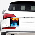 Red And Blue Fire Print Car Sticker