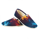 Red And Blue Fire Print Casual Shoes