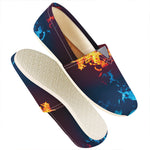 Red And Blue Fire Print Casual Shoes