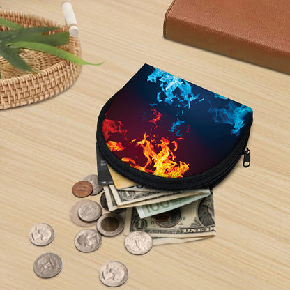 Red And Blue Fire Print Coin Purse