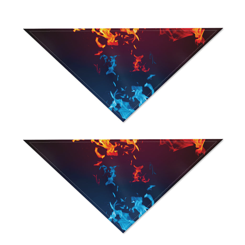 Red And Blue Fire Print Dog Bandana