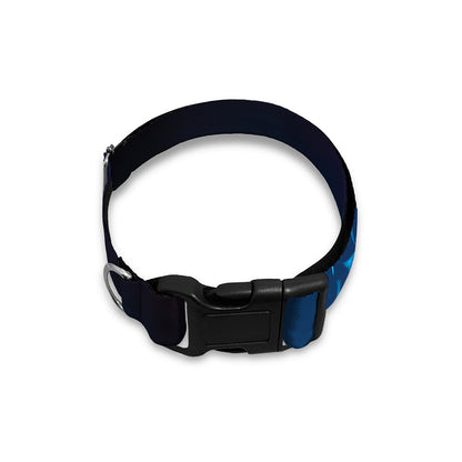 Red And Blue Fire Print Dog Collar