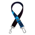 Red And Blue Fire Print Dog Seat Belt