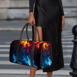 Red And Blue Fire Print Duffle Bag