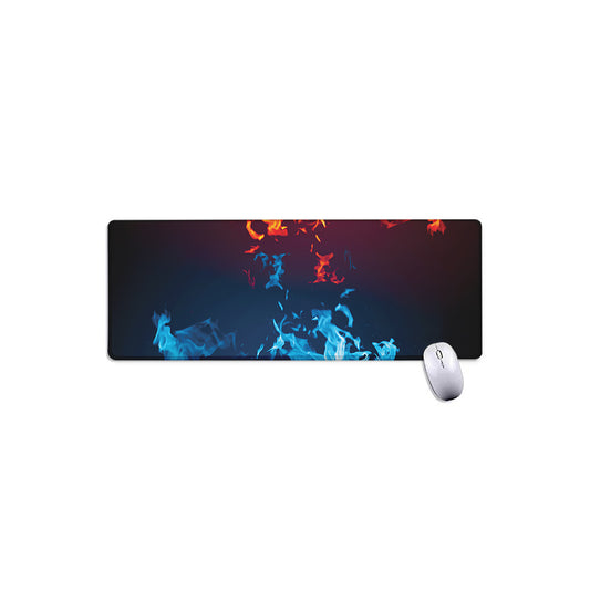Red And Blue Fire Print Extended Mouse Pad