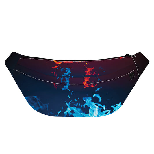 Red And Blue Fire Print Fanny Pack