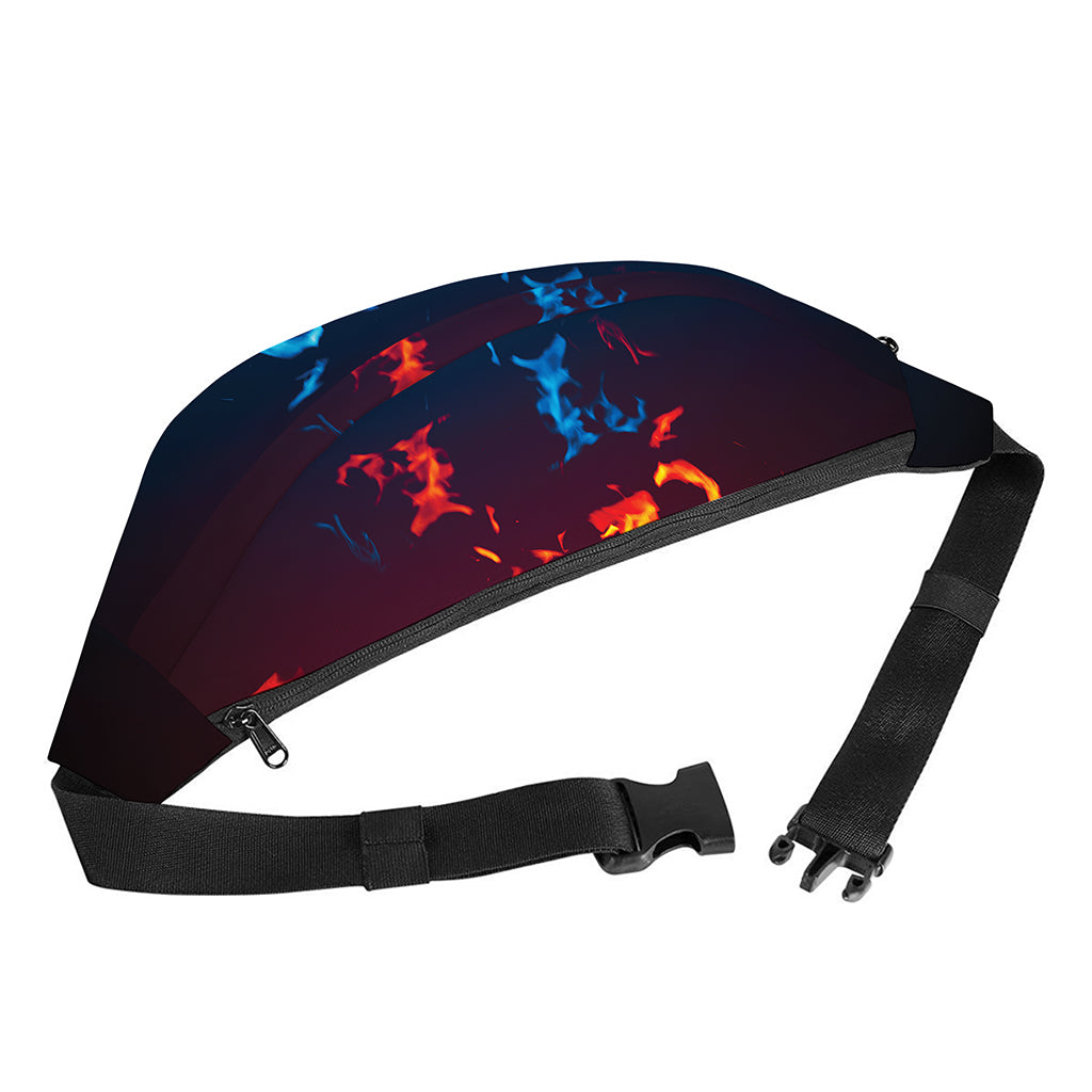 Red And Blue Fire Print Fanny Pack