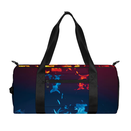 Red And Blue Fire Print Gym Bag