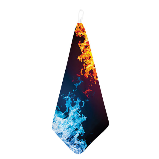 Red And Blue Fire Print Hand Towel