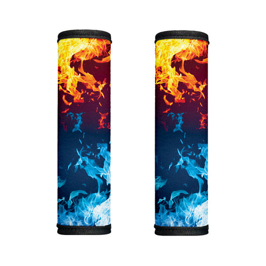 Red And Blue Fire Print Handle Covers