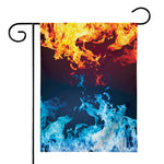 Red And Blue Fire Print House Flag
