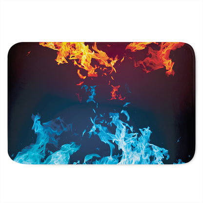 Red And Blue Fire Print Indoor Door Mat