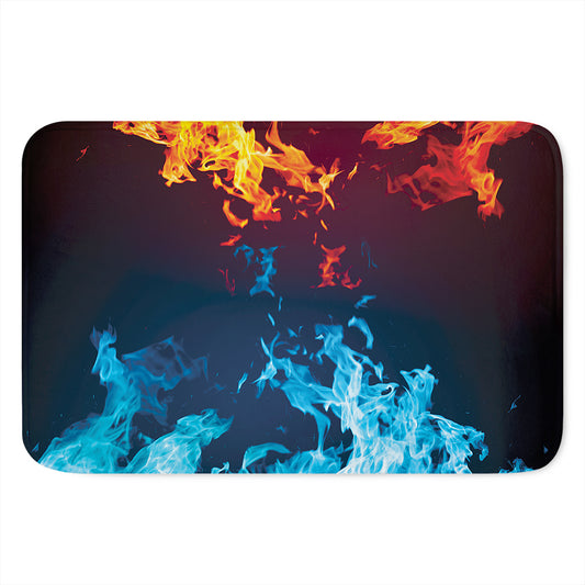 Red And Blue Fire Print Indoor Door Mat