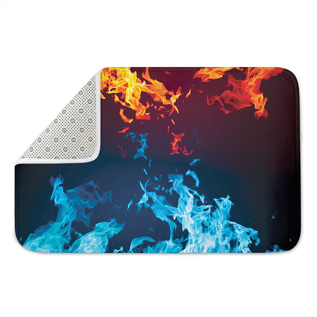 Red And Blue Fire Print Indoor Door Mat