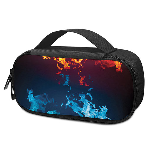 Red And Blue Fire Print Insulin Cooler Travel Case