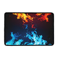Red And Blue Fire Print Kitchen Mat