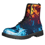 Red And Blue Fire Print Backpack