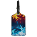 Red And Blue Fire Print Luggage Tag