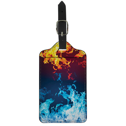 Red And Blue Fire Print Luggage Tag