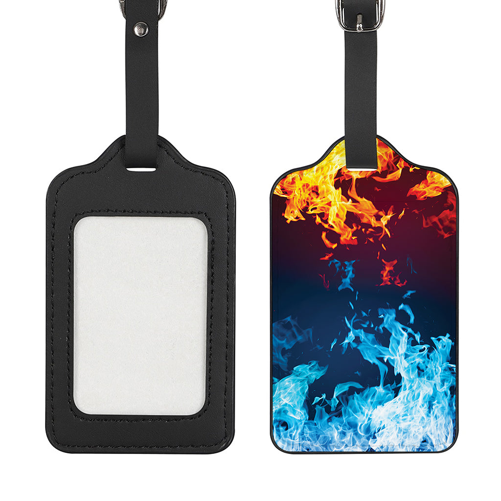 Red And Blue Fire Print Luggage Tag