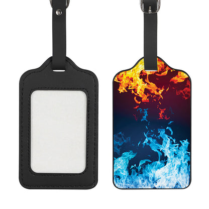 Red And Blue Fire Print Luggage Tag