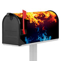 Red And Blue Fire Print Mailbox Cover