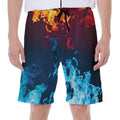 Red And Blue Fire Print Men's Beach Shorts
