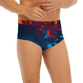 Red And Blue Fire Print Men's Briefs