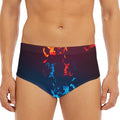 Red And Blue Fire Print Men's Triangle Swim Briefs