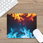 Red And Blue Fire Print Mouse Pad