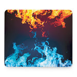 Red And Blue Fire Print Mouse Pad