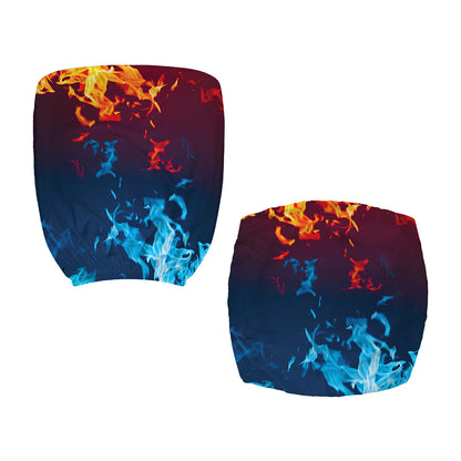 Red And Blue Fire Print Office Chair Cover