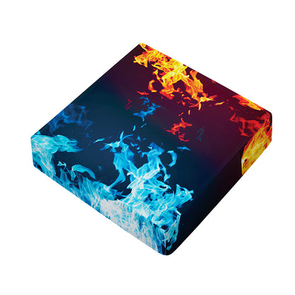 Red And Blue Fire Print Outdoor Seat Cushion Cover