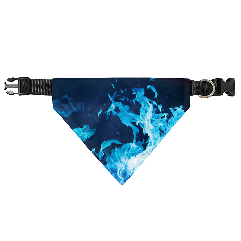 Red And Blue Fire Print Over The Collar Dog Bandana