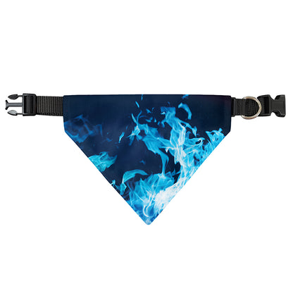 Red And Blue Fire Print Over The Collar Dog Bandana