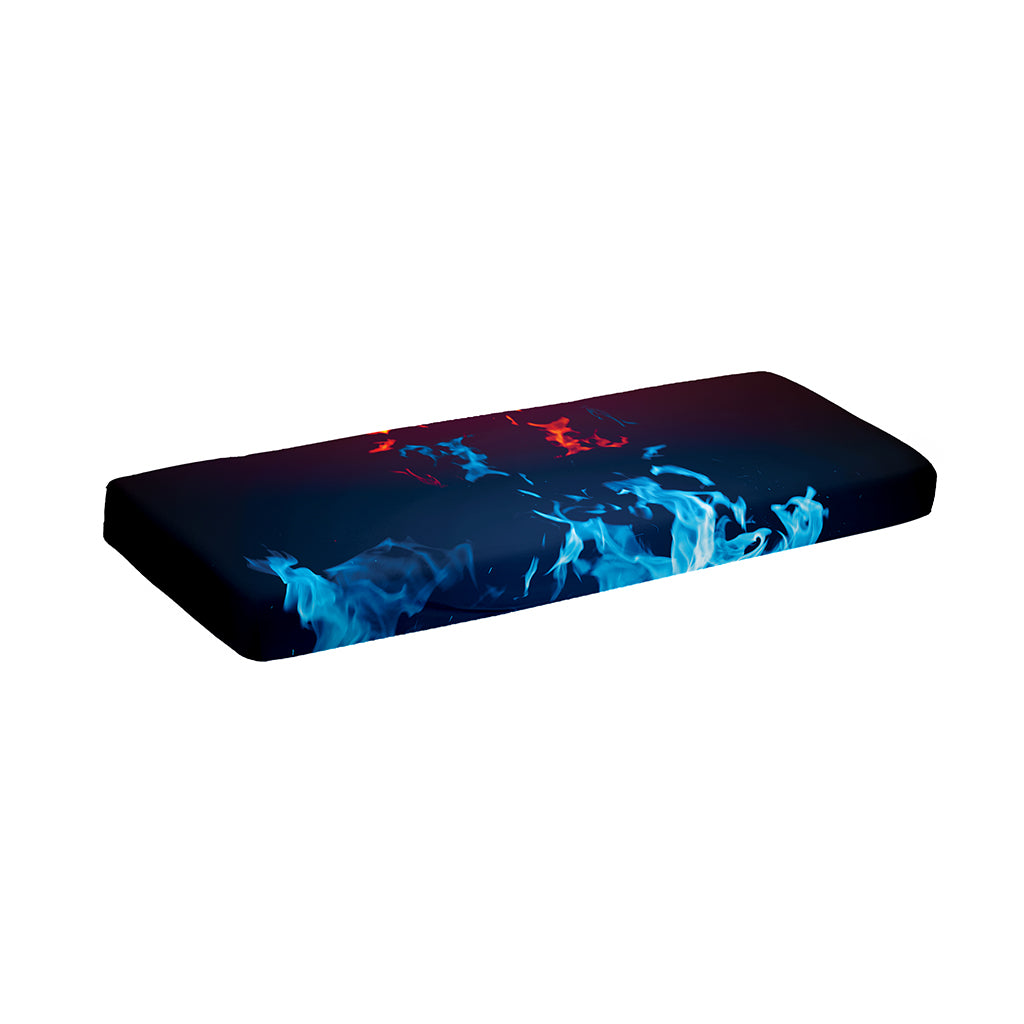Red And Blue Fire Print Piano Keyboard Cover