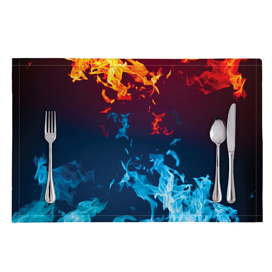 Red And Blue Fire Print Placemat
