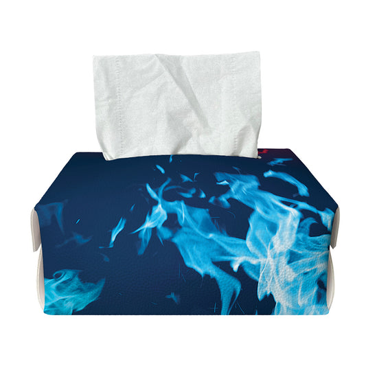 Red And Blue Fire Print Rectangle Tissue Box Cover