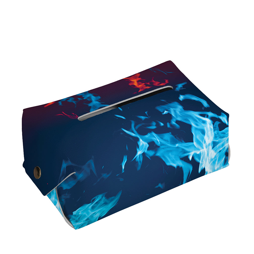 Red And Blue Fire Print Rectangle Tissue Box Cover