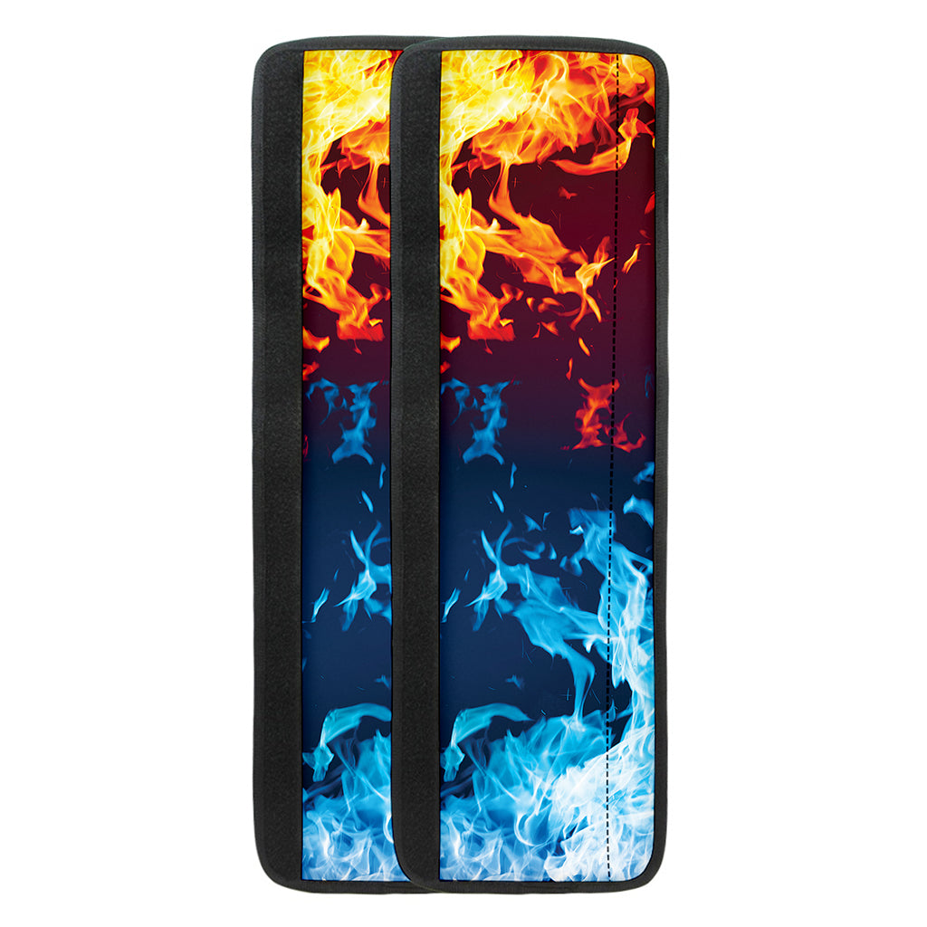 Red And Blue Fire Print Refrigerator Handle Covers