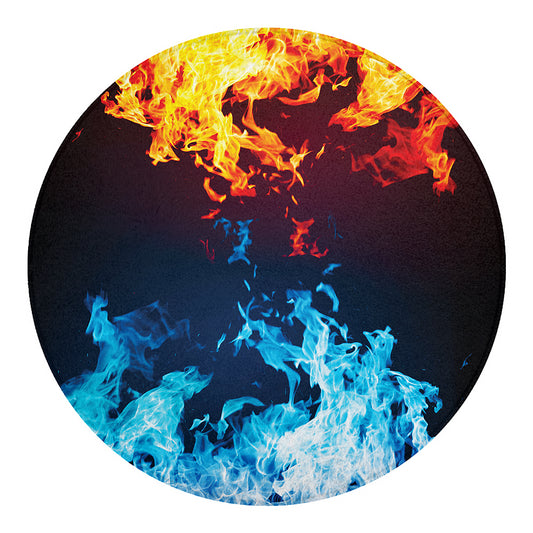 Red And Blue Fire Print Round Blanket