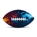 Red And Blue Fire Print Rugby Ball