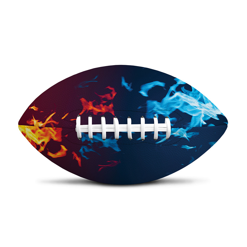 Red And Blue Fire Print Rugby Ball
