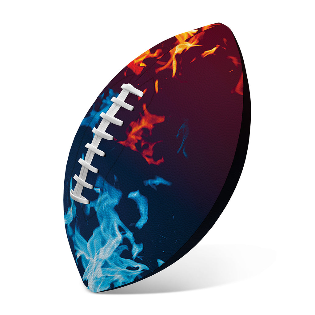 Red And Blue Fire Print Rugby Ball