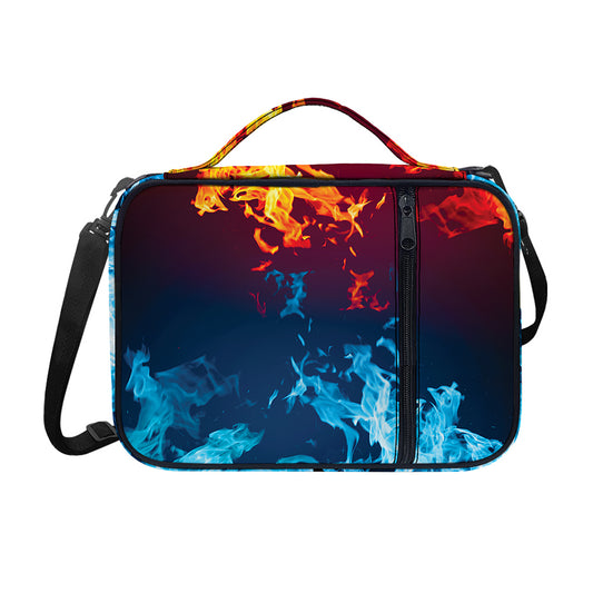 Red And Blue Fire Print Shoulder Strap Bible Bag