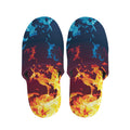 Red And Blue Fire Print Slippers