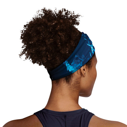 Red And Blue Fire Print Sports Headband